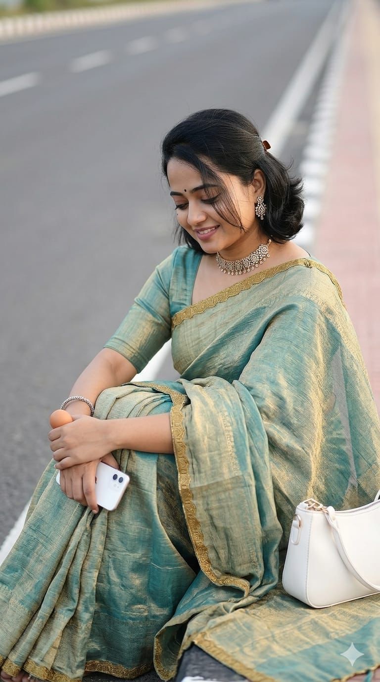 Premium Quality Dual Shade Space Silk Saree