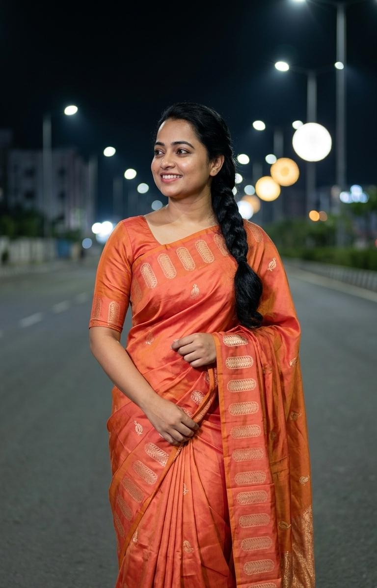 Peacock Silk Saree with Beautiful Viscose Zari Motif