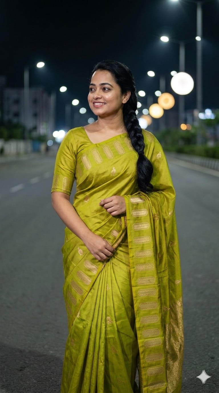 Peacock Silk Saree with Beautiful Viscose Zari Motif