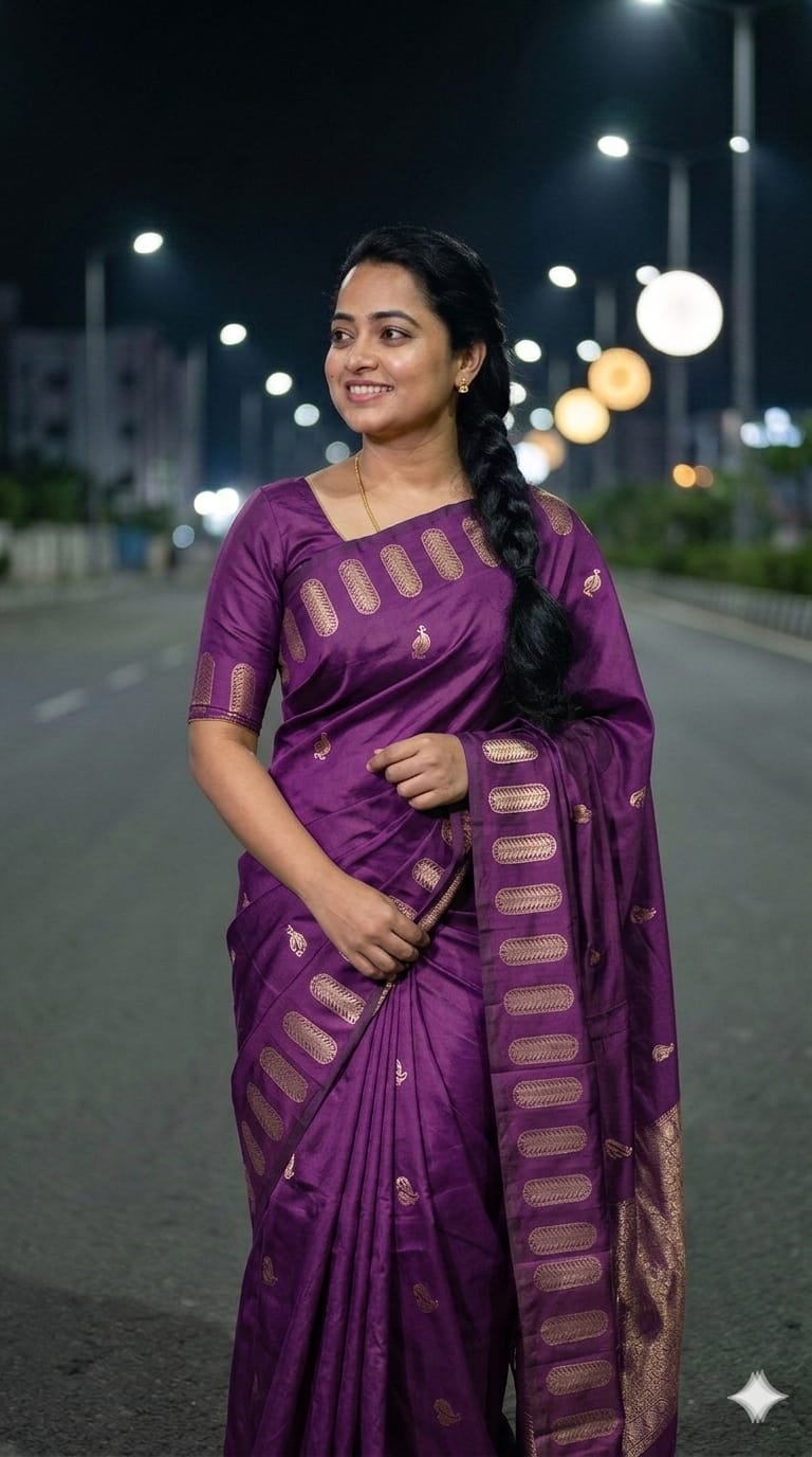 Peacock Silk Saree with Beautiful Viscose Zari Motif