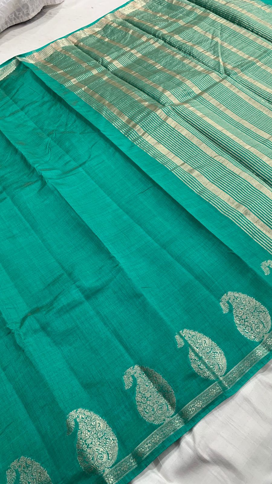 Premium Quality Raw Silk Saree in Mango Motif