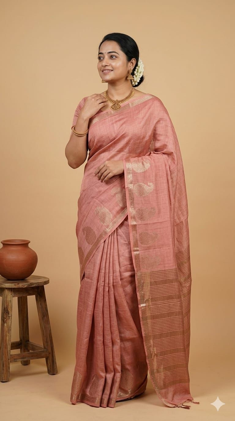 Premium Quality Raw Silk Saree in Mango Motif