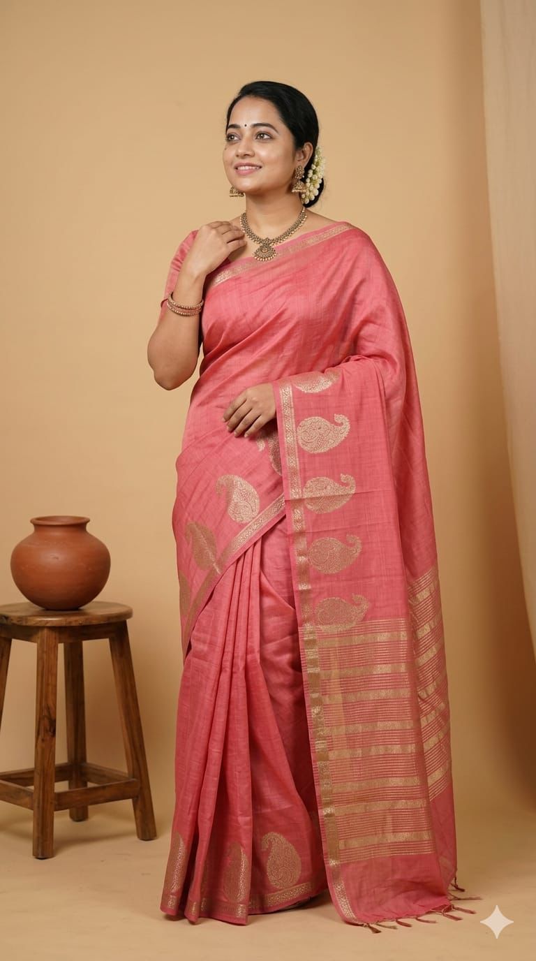Premium Quality Raw Silk Saree in Mango Motif