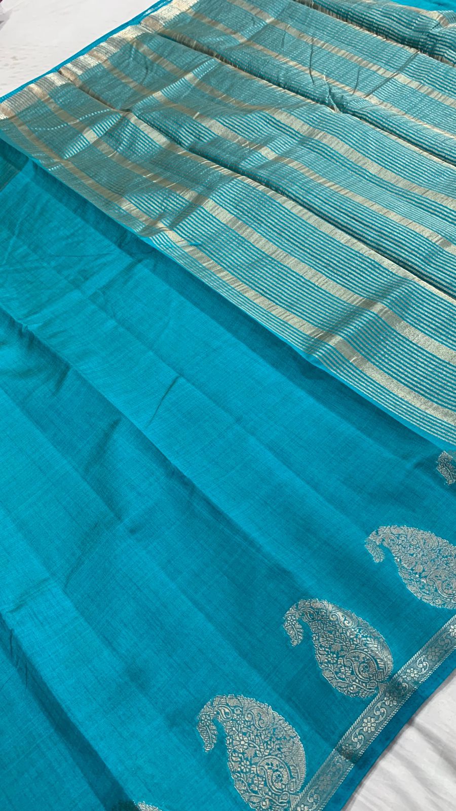 Premium Quality Raw Silk Saree in Mango Motif