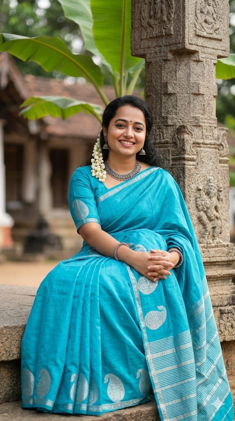 Premium Quality Raw Silk Saree in Mango Motif