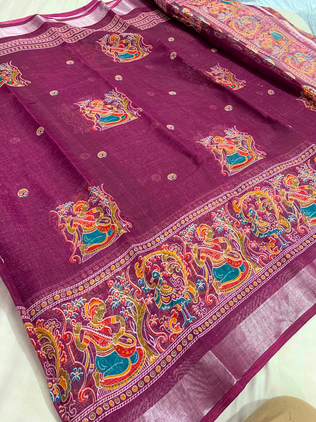 Summer Cool Linen Cotton Saree in Print
