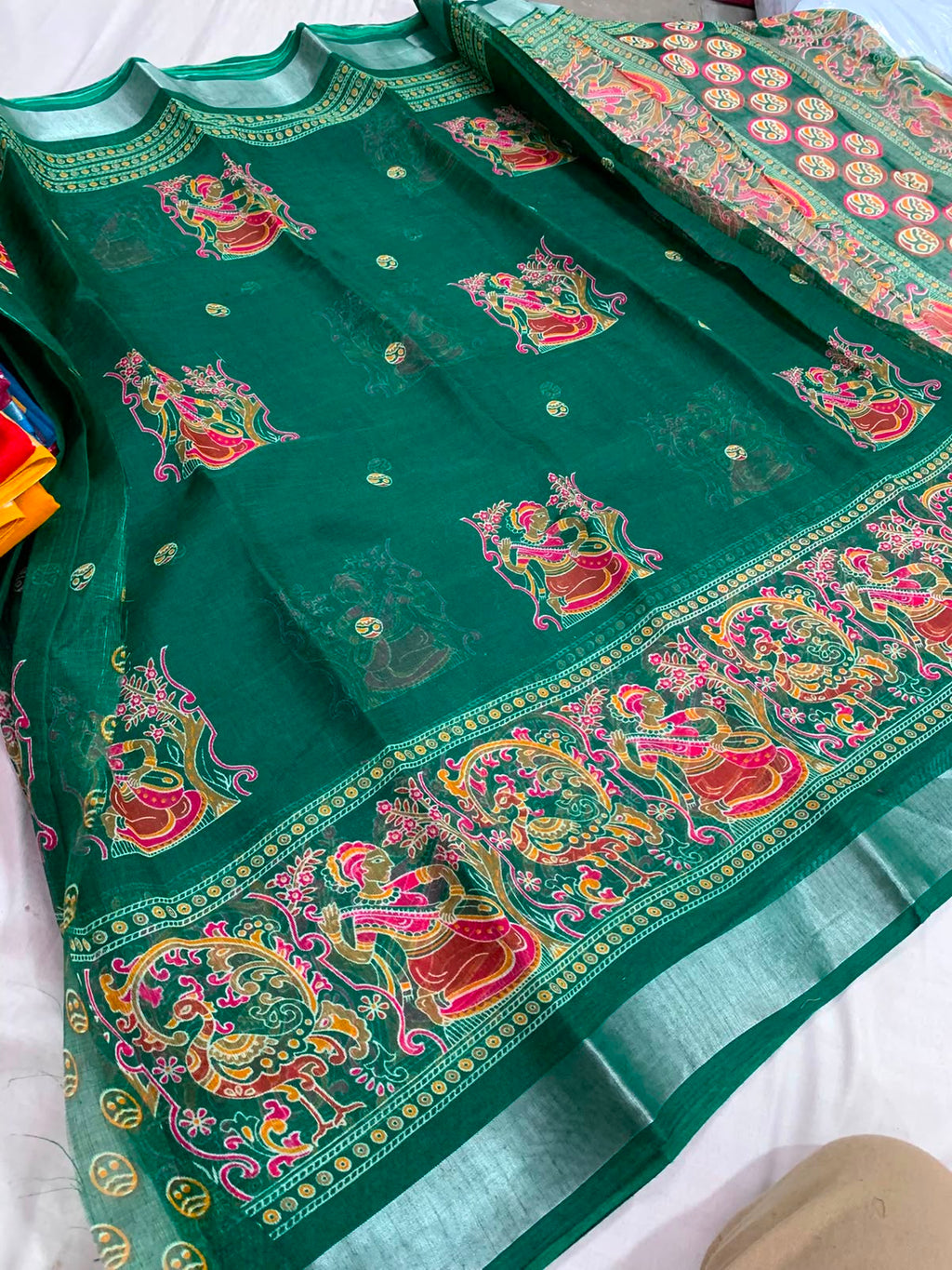 Summer Cool Linen Cotton Saree in Print