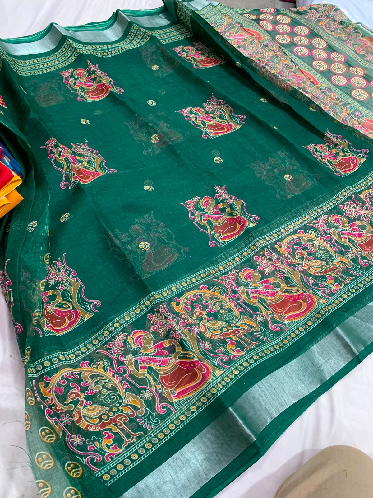 Summer Cool Linen Cotton Saree in Print