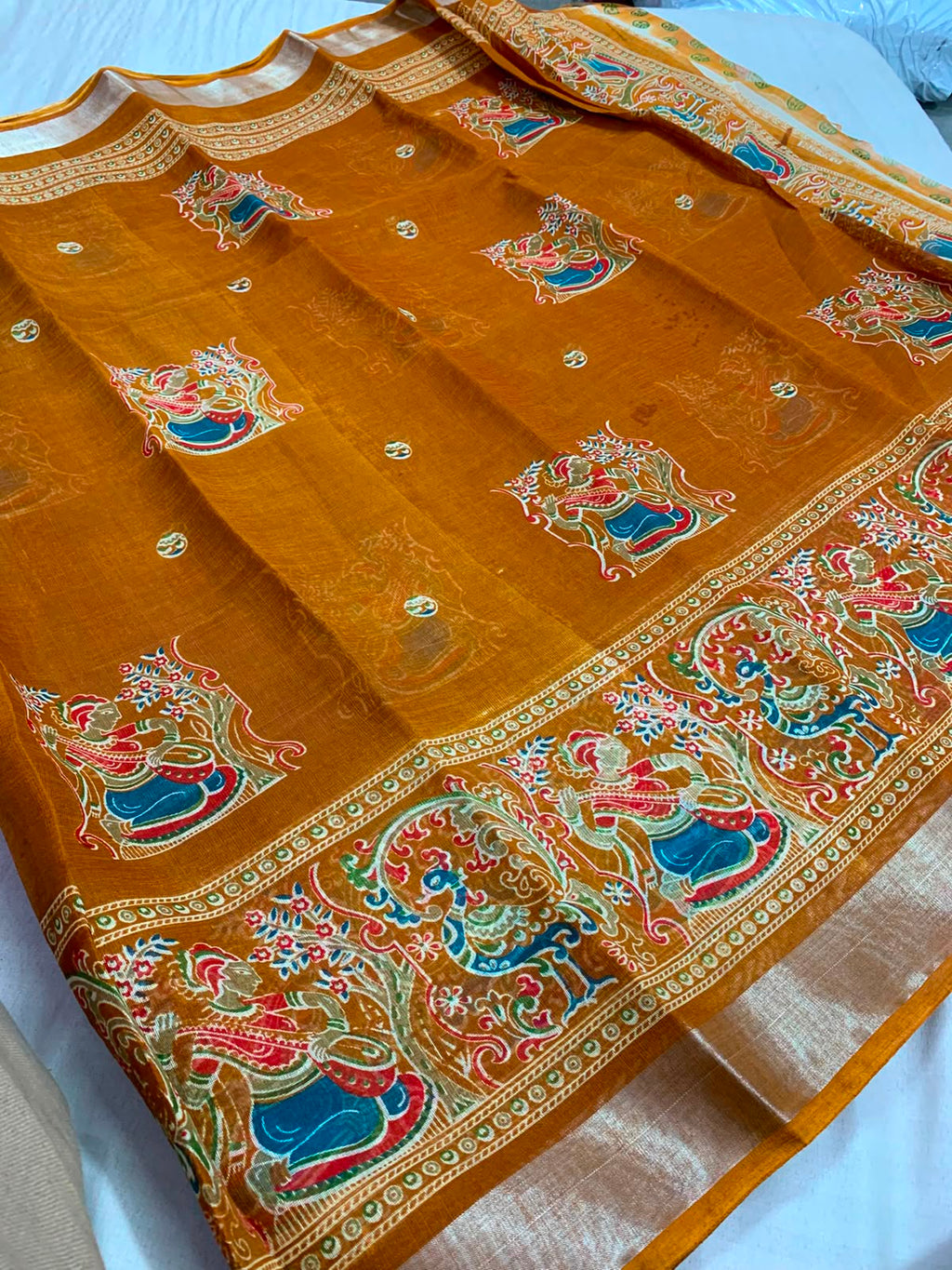 Summer Cool Linen Cotton Saree in Print