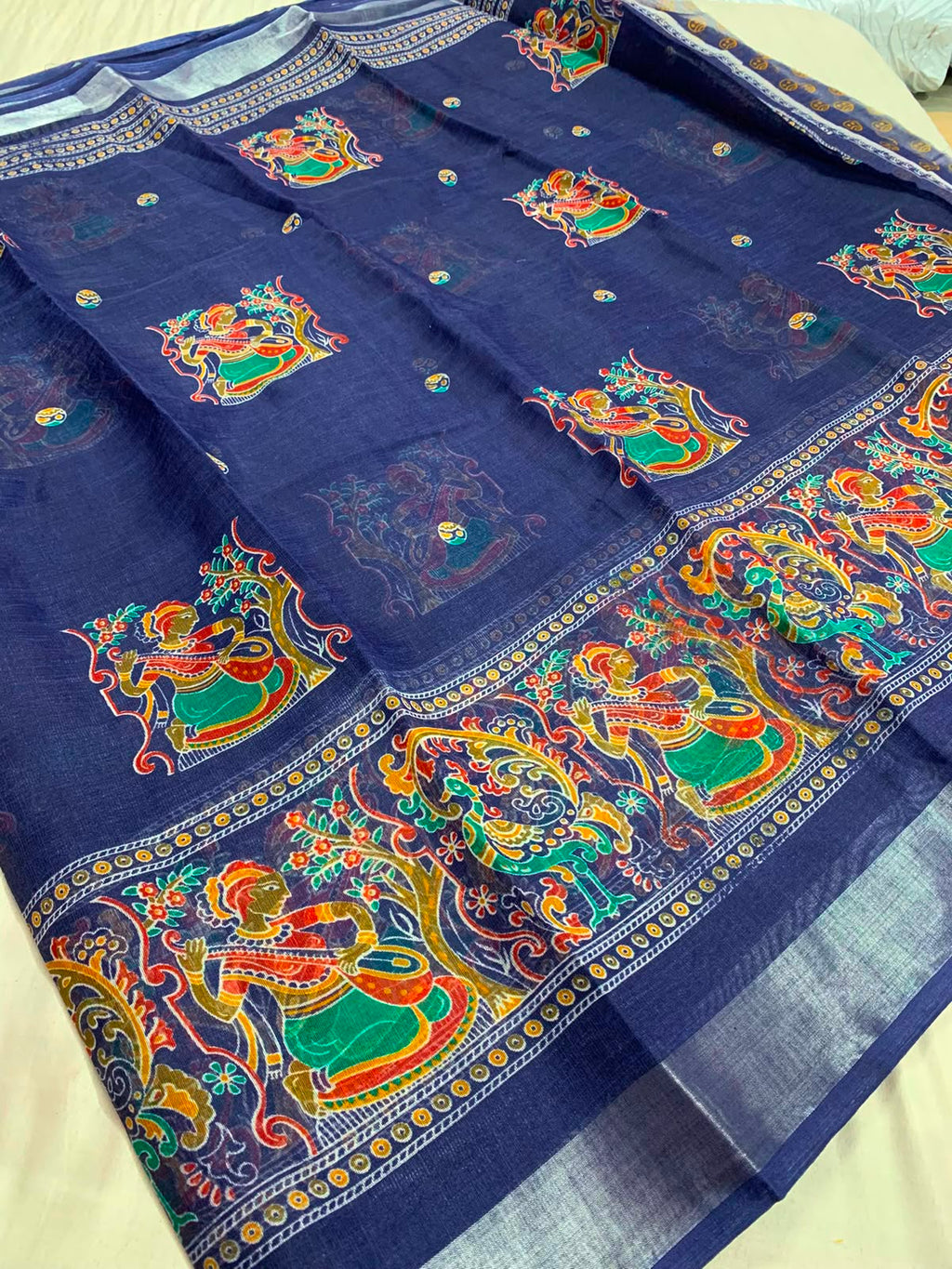 Summer Cool Linen Cotton Saree in Print