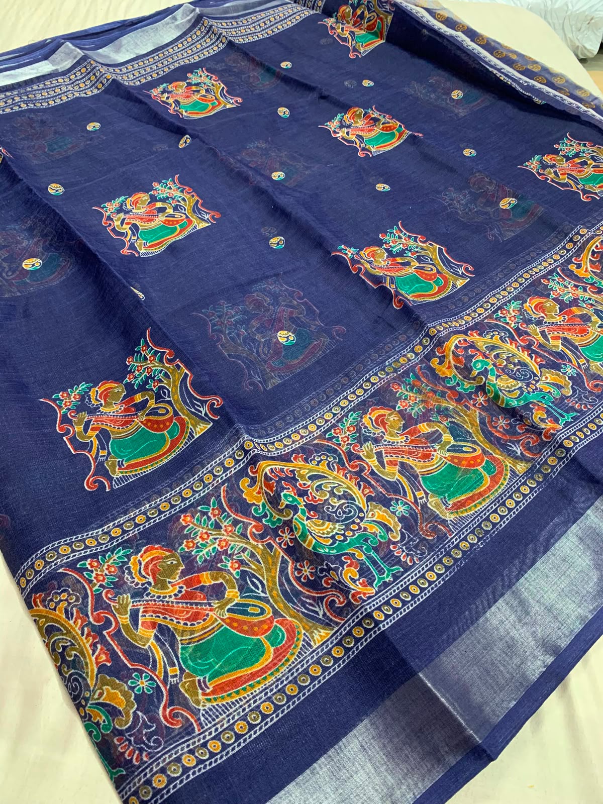 Summer Cool Linen Cotton Saree in Print