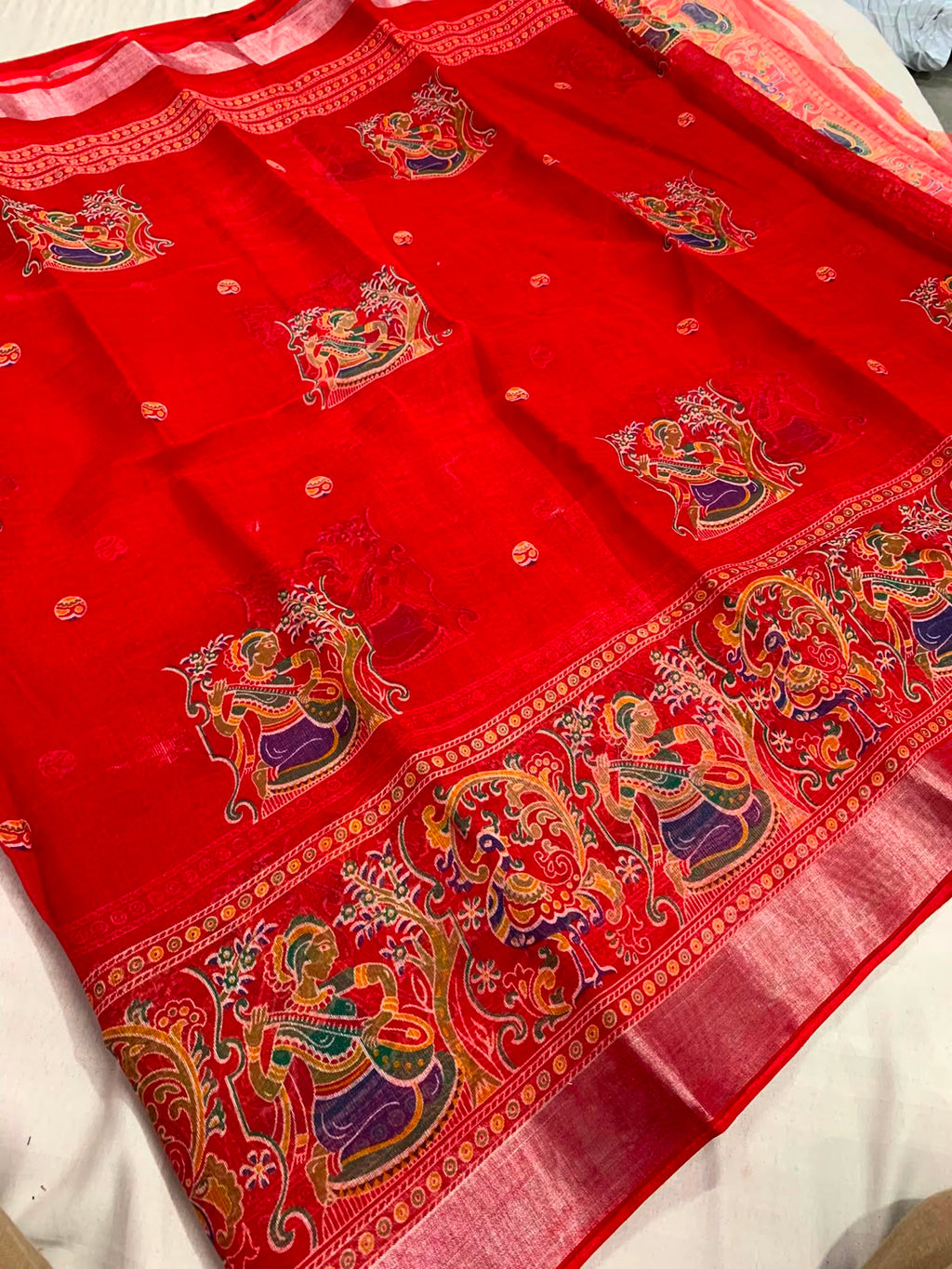 Summer Cool Linen Cotton Saree in Print