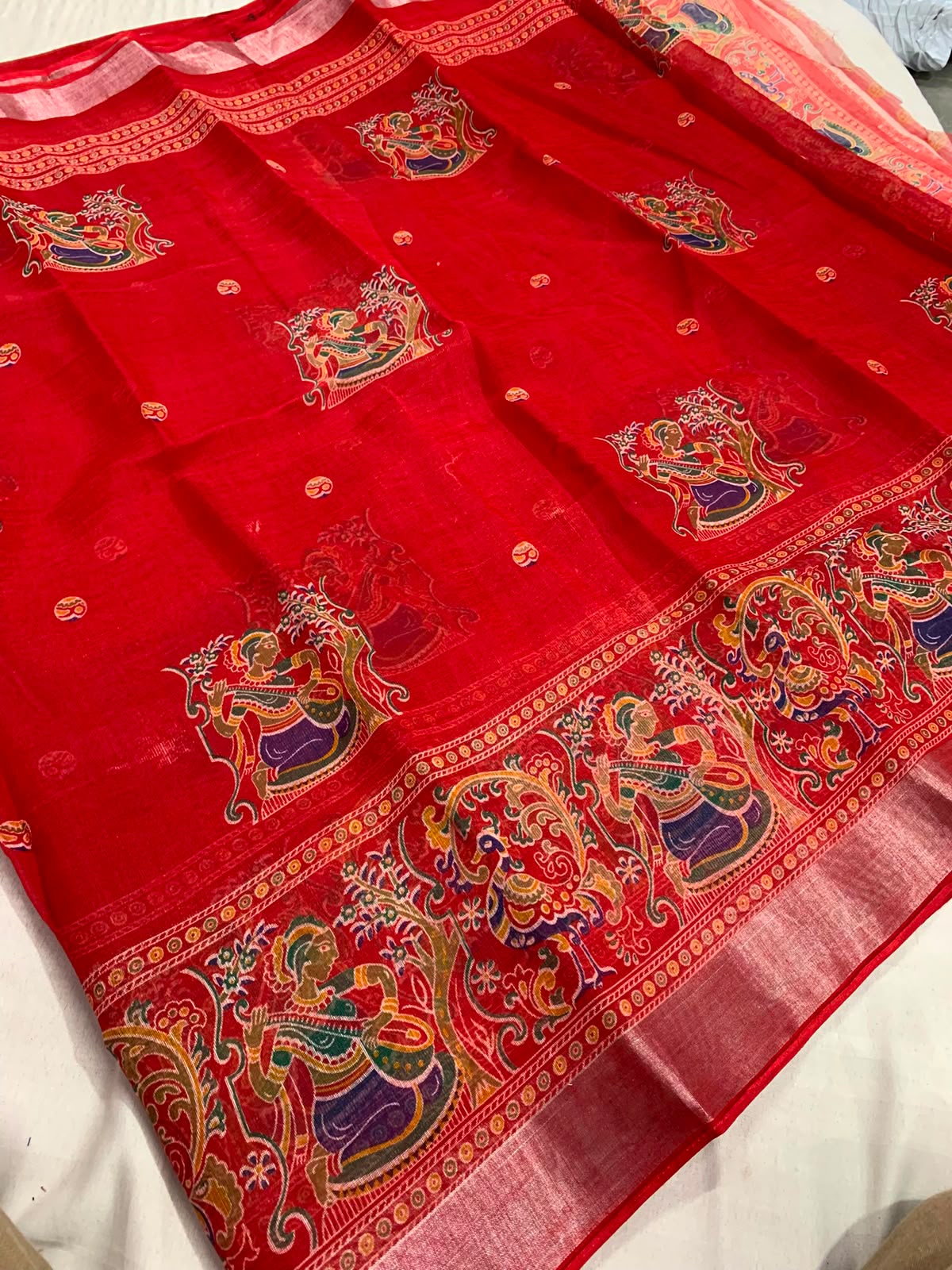 Summer Cool Linen Cotton Saree in Print