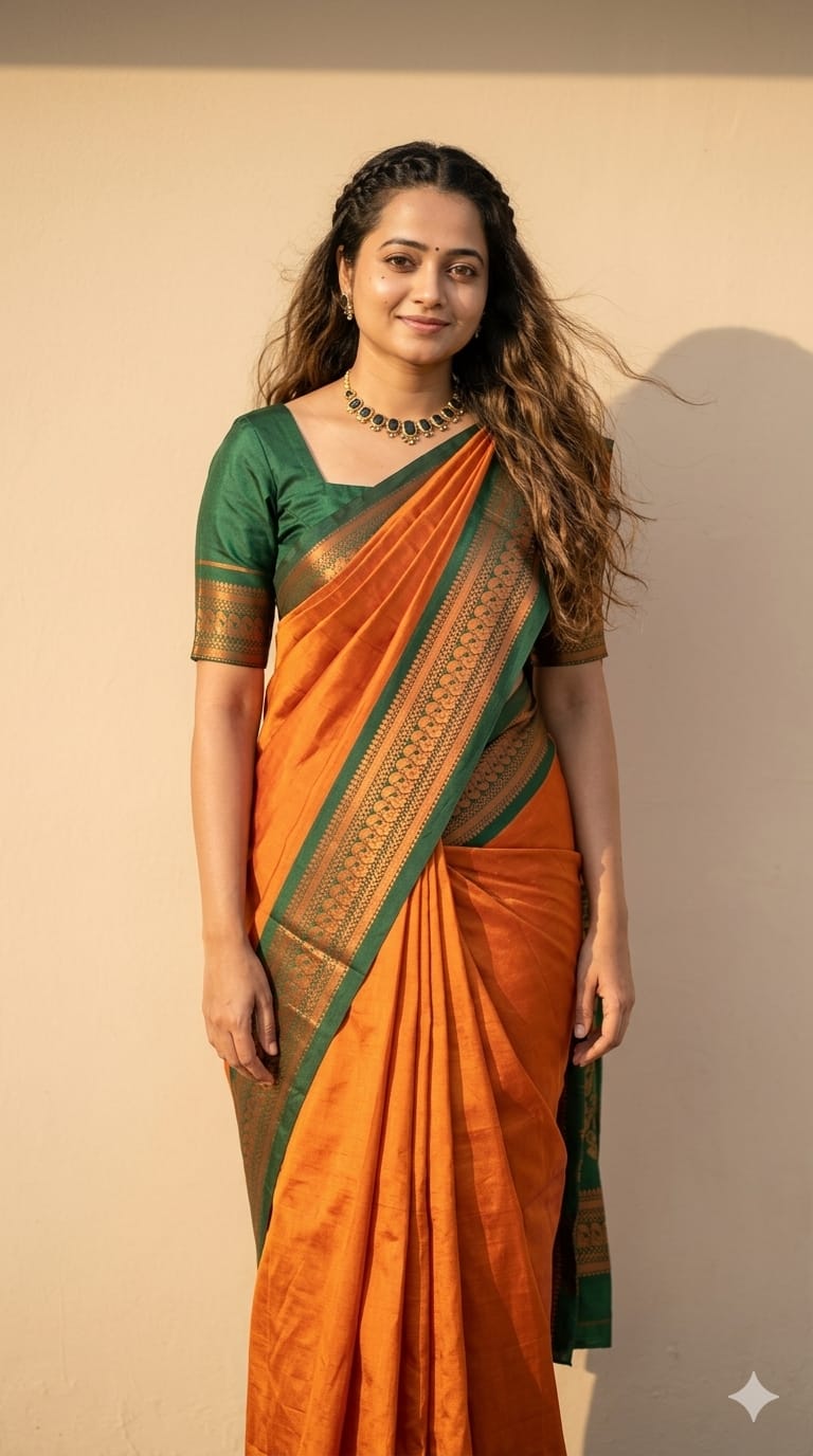Kalyani Silk Saree With Double Side Contrast Border