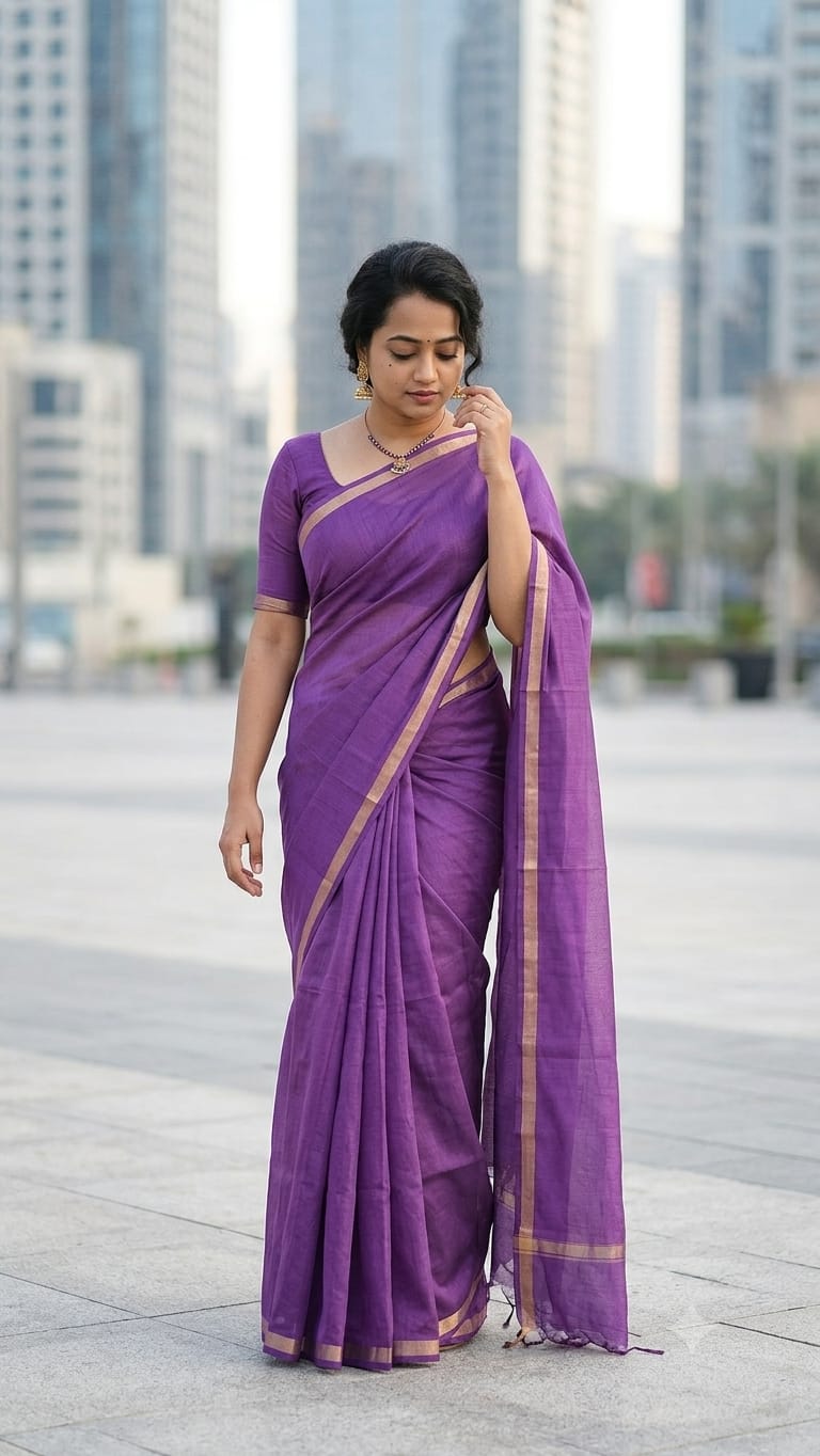 Matka Khicha Silk Saree with Patti Border