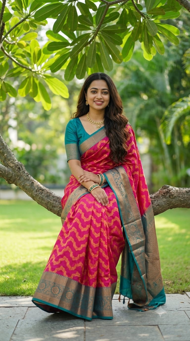 Premium Necklace Design Soft Kanchi Silk Saree