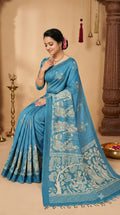 Linen Digital Print Cotton Saree