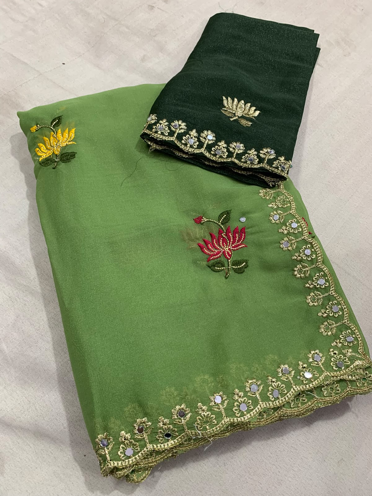 Rangoli Mirror Magic Silk Saree