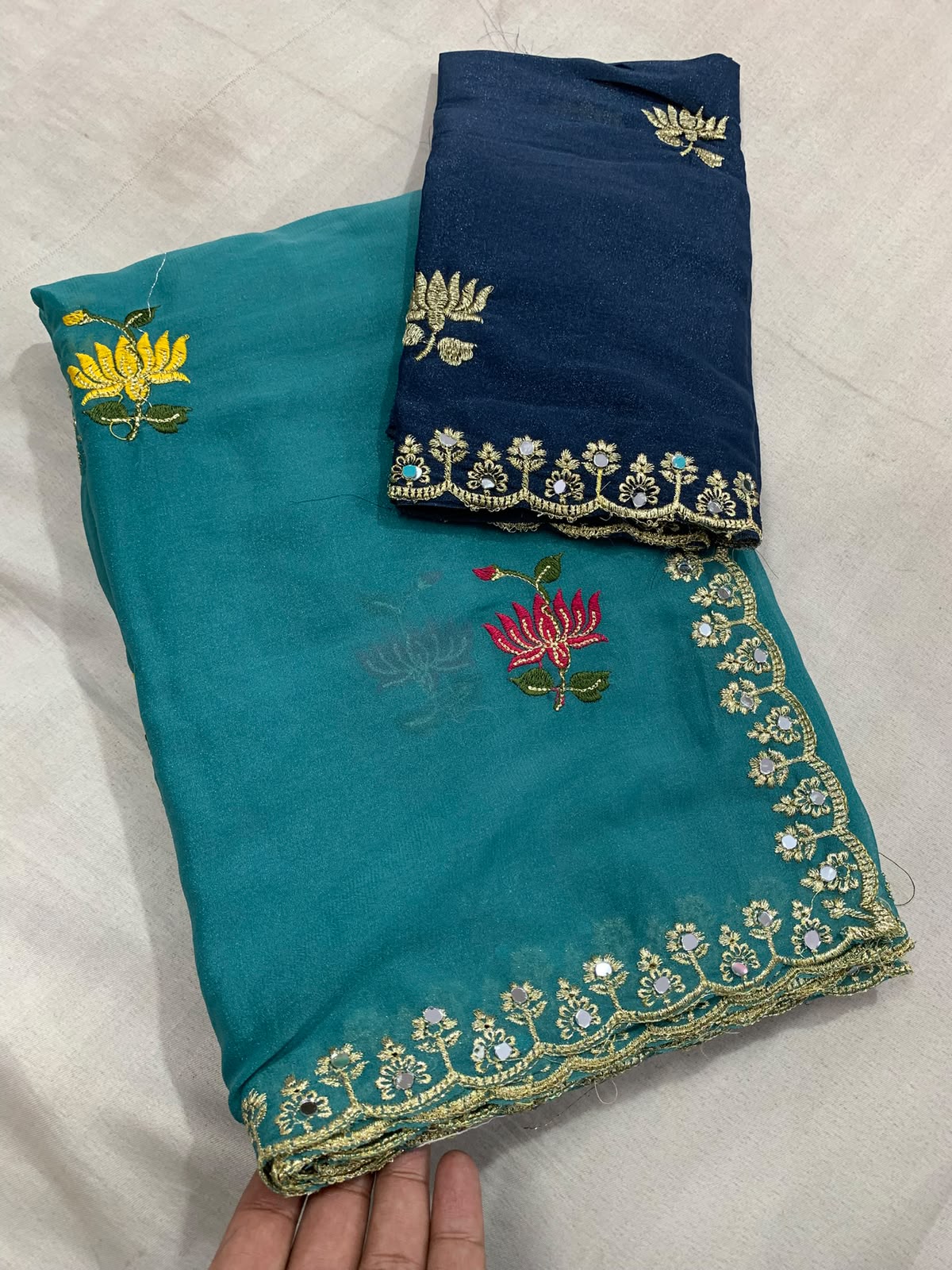 Rangoli Mirror Magic Silk Saree