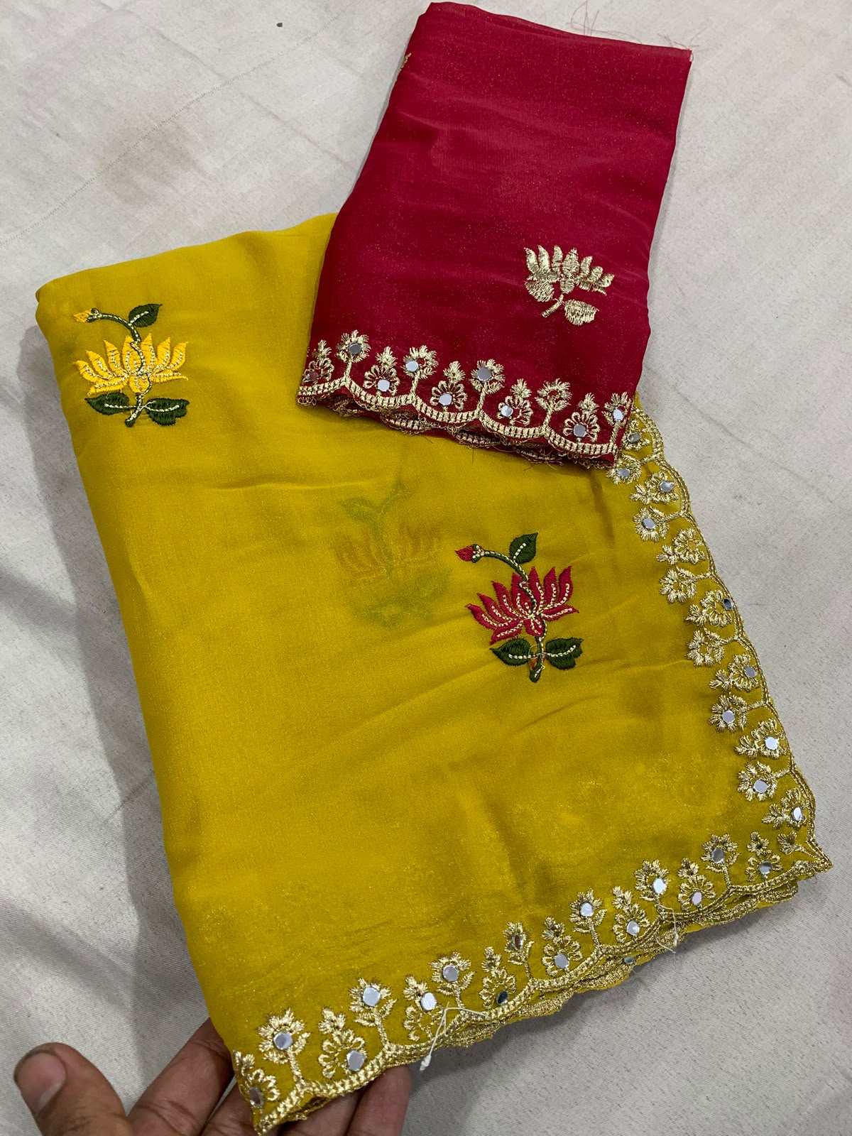 Rangoli Mirror Magic Silk Saree