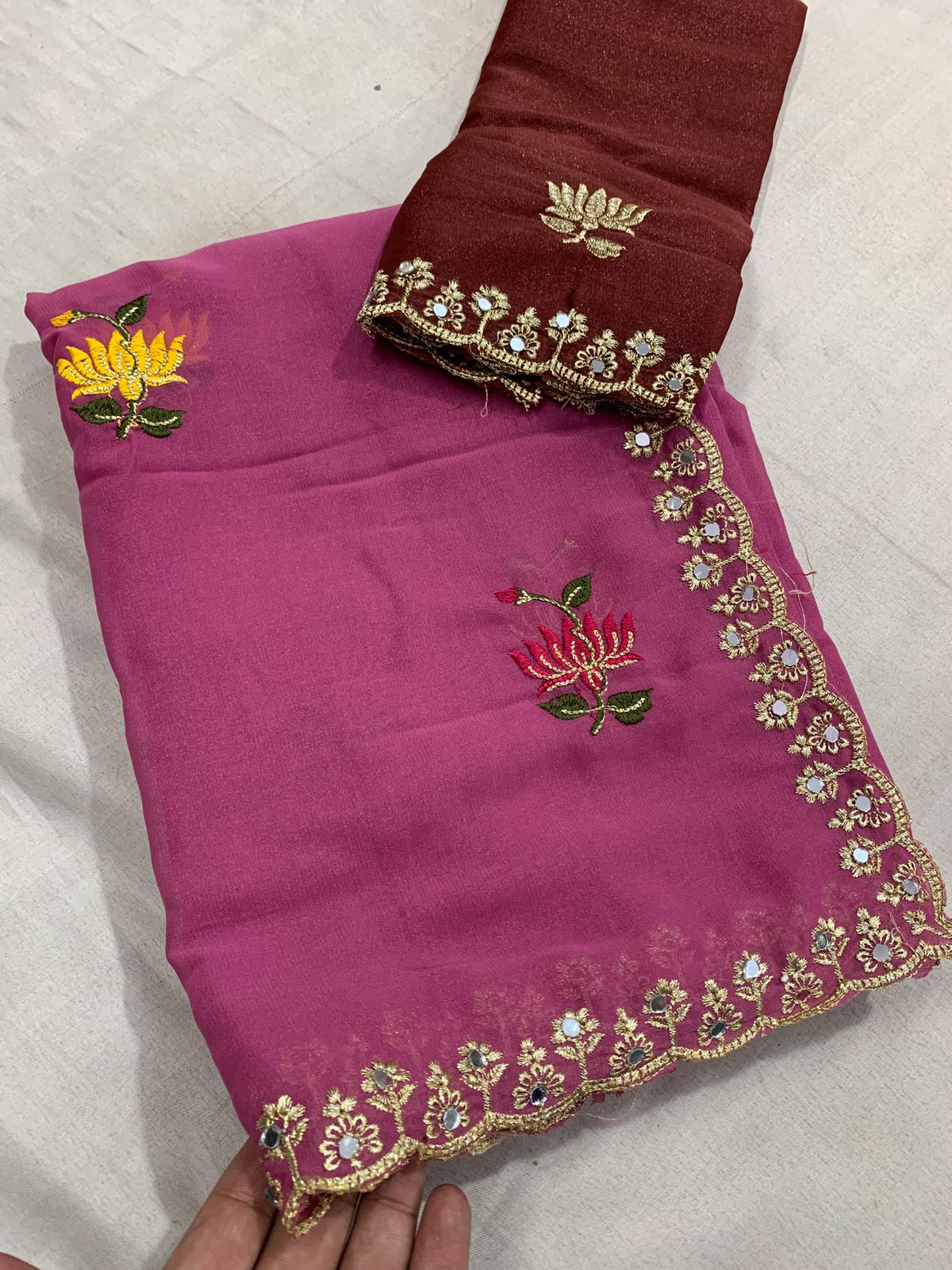 Rangoli Mirror Magic Silk Saree