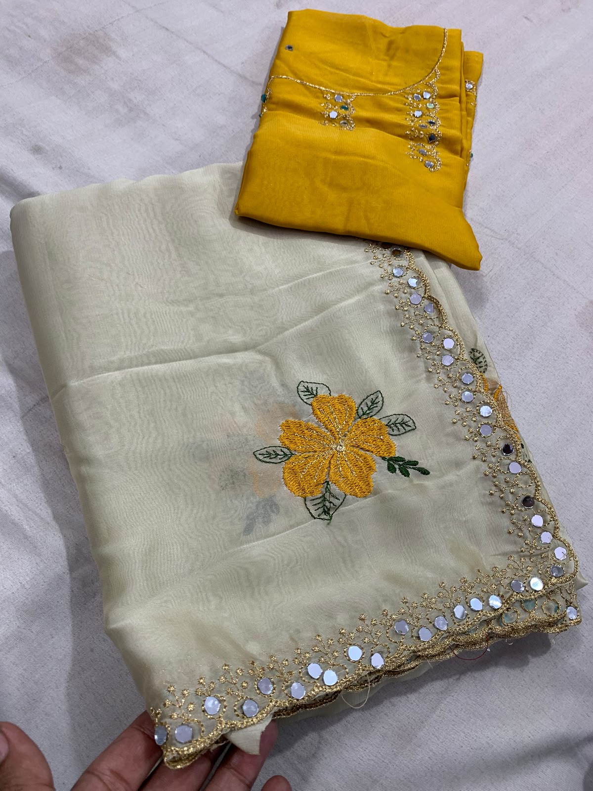 Rangoli Mirror Magic Silk Saree