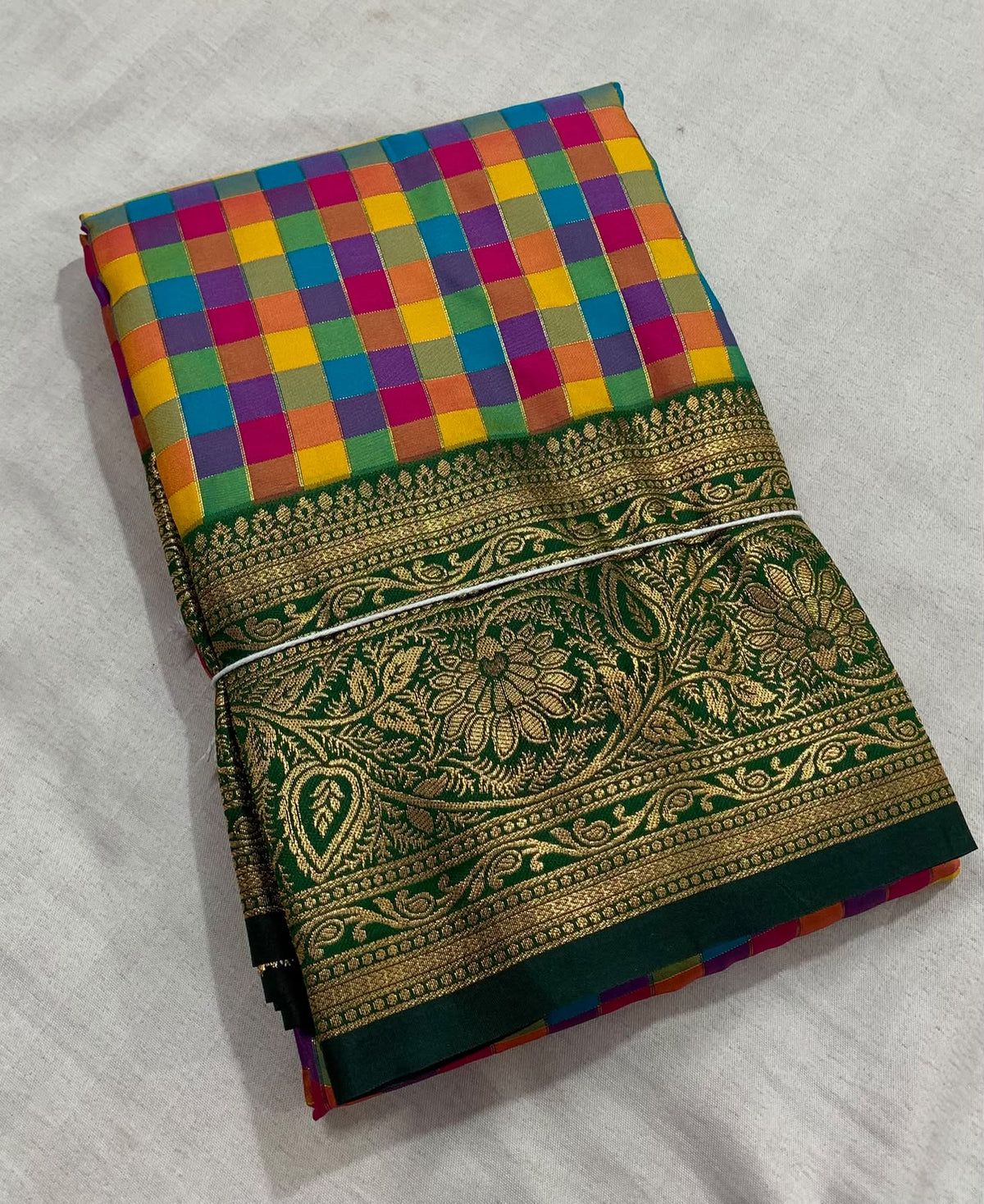 Kanjivaram Kattam Copper Zari Saree