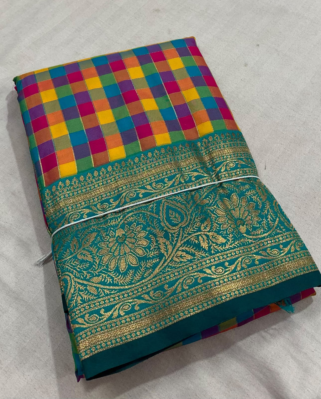 Kanjivaram Kattam Copper Zari Saree