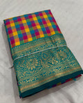 Kanjivaram Kattam Copper Zari Saree