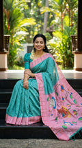 Matka Ghicha Bandhani Ikkat Saree