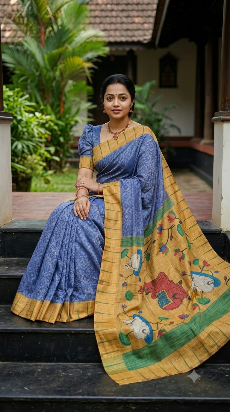 Matka Ghicha Bandhani Ikkat Saree