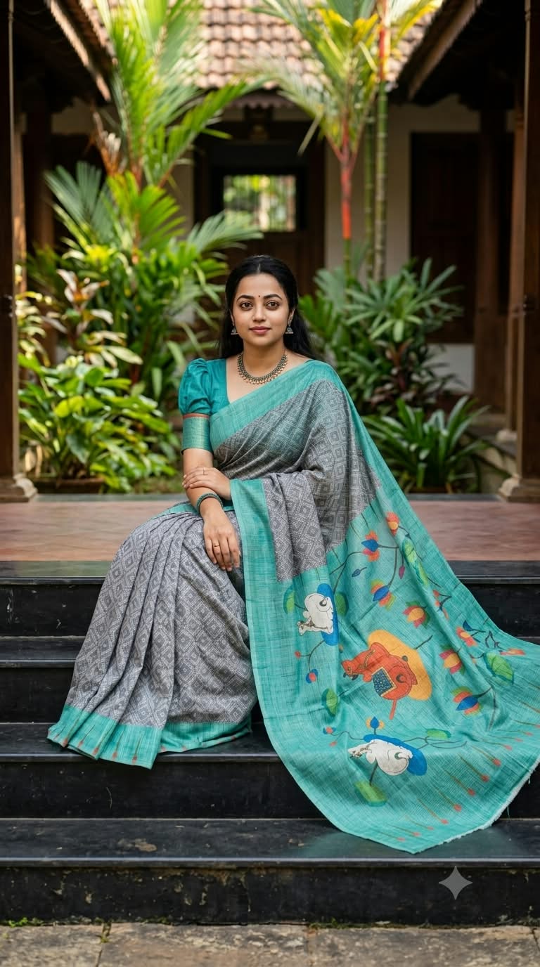 Matka Ghicha Bandhani Ikkat Saree