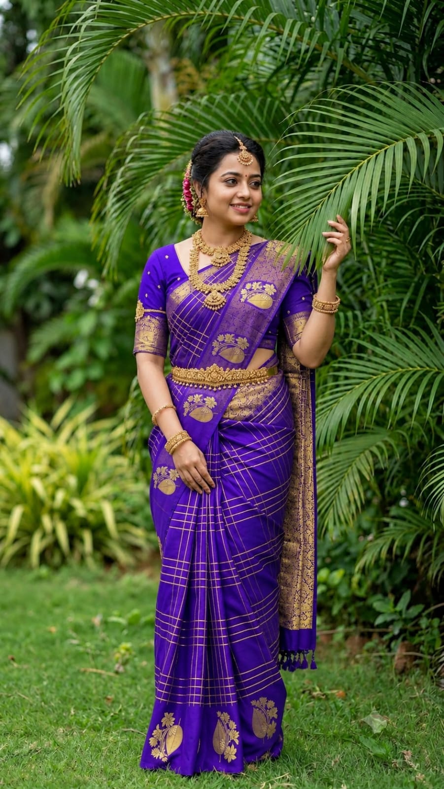 Dual Shade Gold Zari Silk Saree